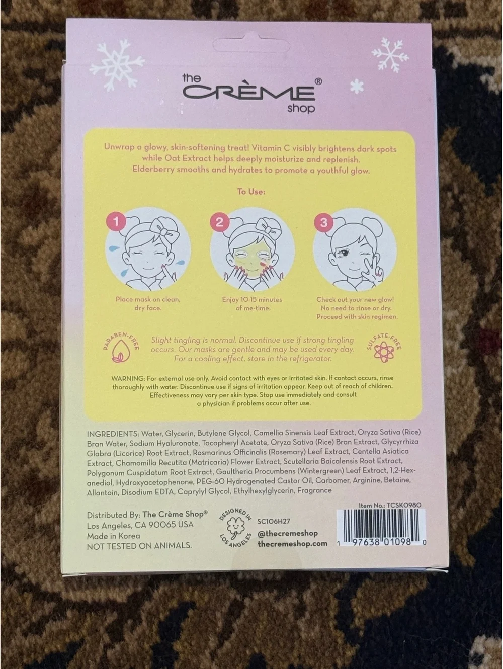 The Creme Shop Super Soothe Printed Essence Sheet Masks Set of 3